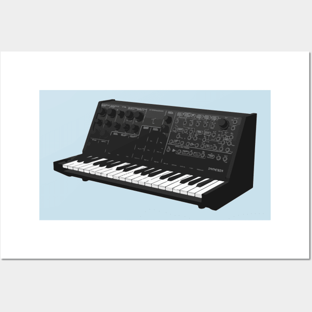 Analog Synthesizer Cool Retro Synth Vintage Wall Art by The Shirt Genie